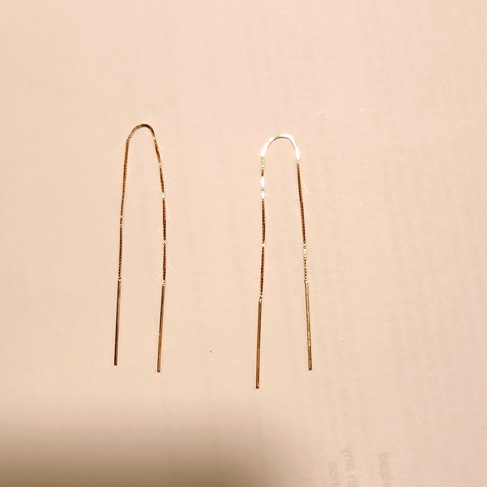 14k yellow gold threader earrings